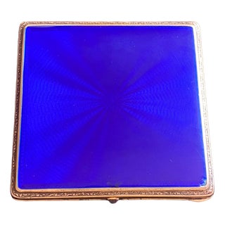 Art Deco Silver and Guilloche Enamel Cigarette Case For Sale