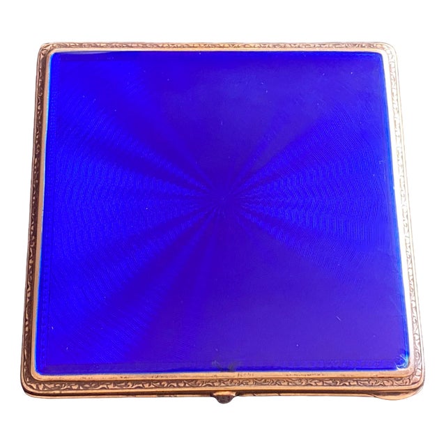 Art Deco Silver and Guilloche Enamel Cigarette Case For Sale
