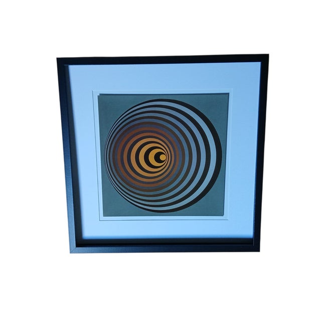 Victor Vasarely, Vonal, 1971, Serigraph, Framed, in Flawless conditions. Designed 1970 to 1979 This piece has an...