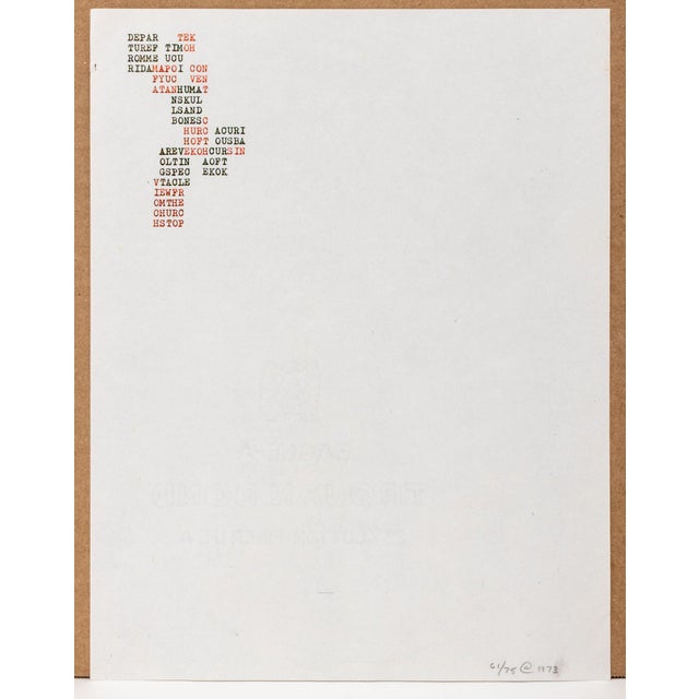 Carl Andre "Yucatan" Xerox Poem Page, 1973 For Sale - Image 4 of 7