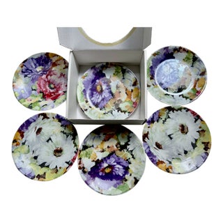 1990s Limoges "Alahambra" Cocktail Plates - Boxed Set of 6 For Sale
