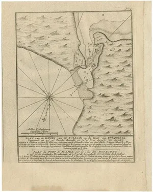 Antique Map of Puerto San Julian in Patagonia, 1749