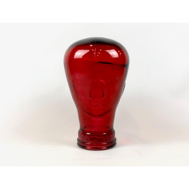 Vintage German Red Glass Head, 1970s For Sale - Image 4 of 13
