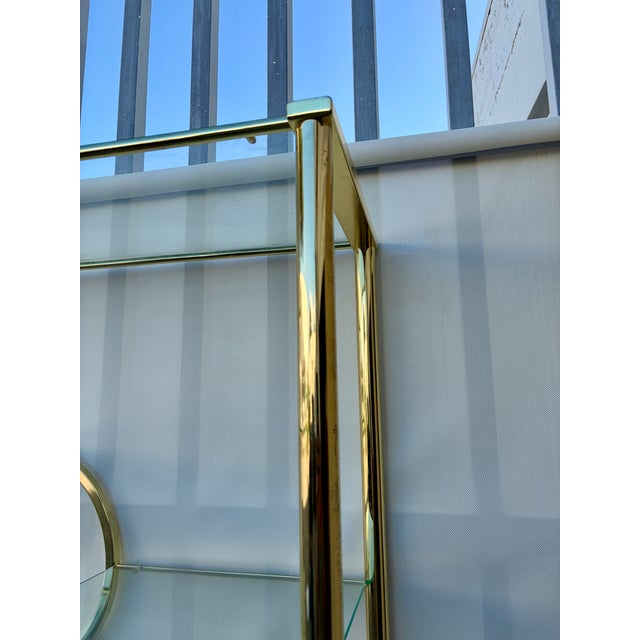 Mid Century Modern Hollywood Regency Brass Etagere in the Milo Baughman Manner. Circa 1970s For Sale - Image 13 of 18