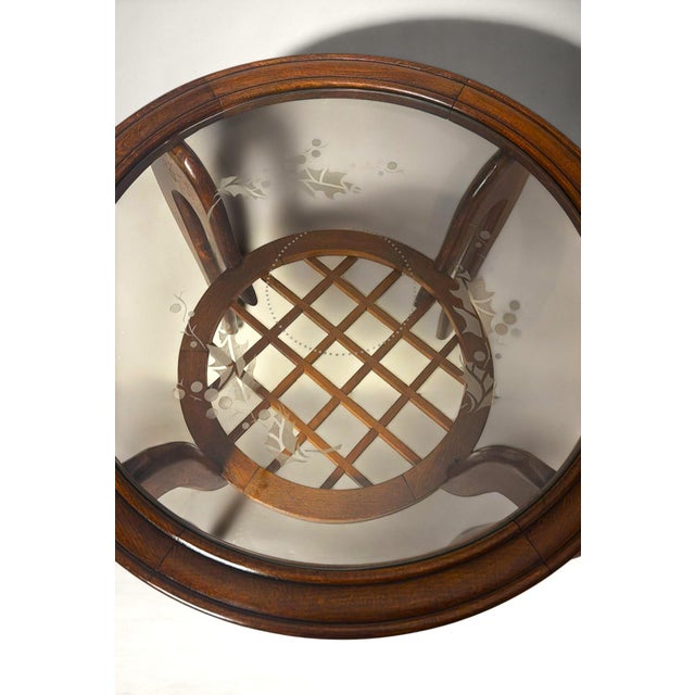 Mid 20th Century Paolo Buffa Style Art Deco Italian Walnut Side Table With Beveled Glass Top For Sale - Image 13 of 18