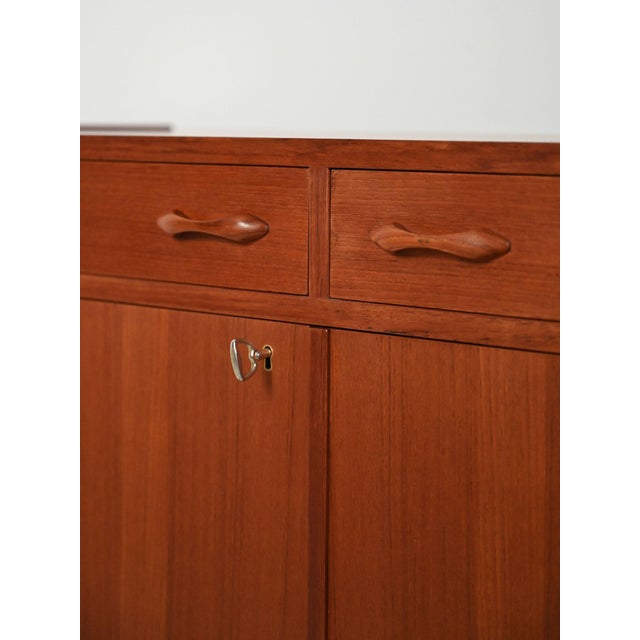 Brown Swedish Teak Sideboard with Carved Handles, 1960s For Sale - Image 8 of 13