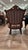 Carved Wood Armchair With Casters For Sale - Image 4 of 6