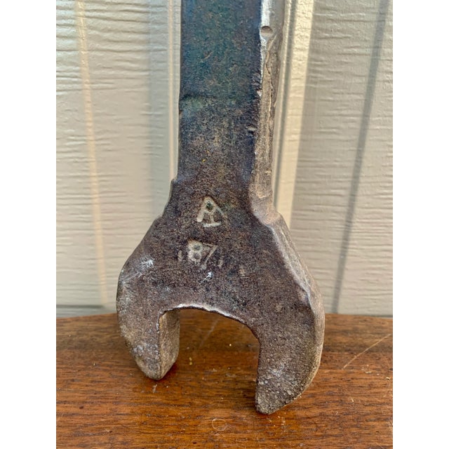 Monumental Early 20th Century Hand-Forged Iron Railroad Wrench For Sale - Image 9 of 10