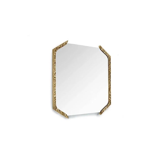 Contemporary Alentejo Square Mirror in Brass by InsidherLand For Sale - Image 3 of 7