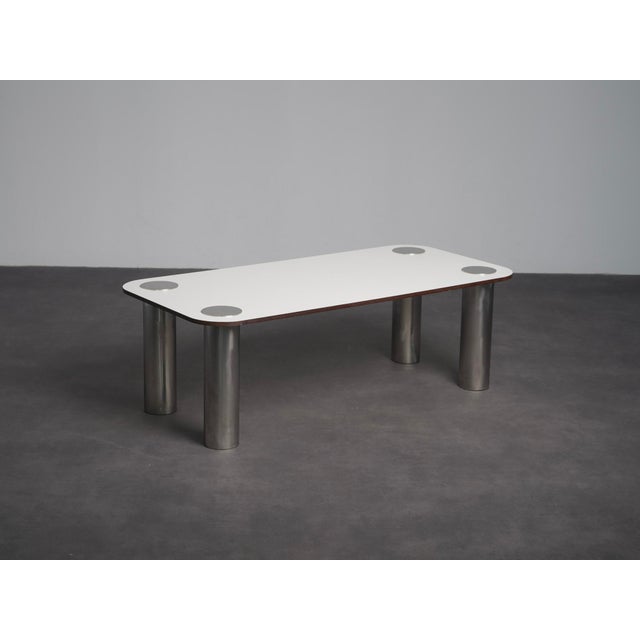 Silver Modernist Coffee Table by Marco Zanuso for Zanotta, Italy, 1970s For Sale - Image 8 of 8
