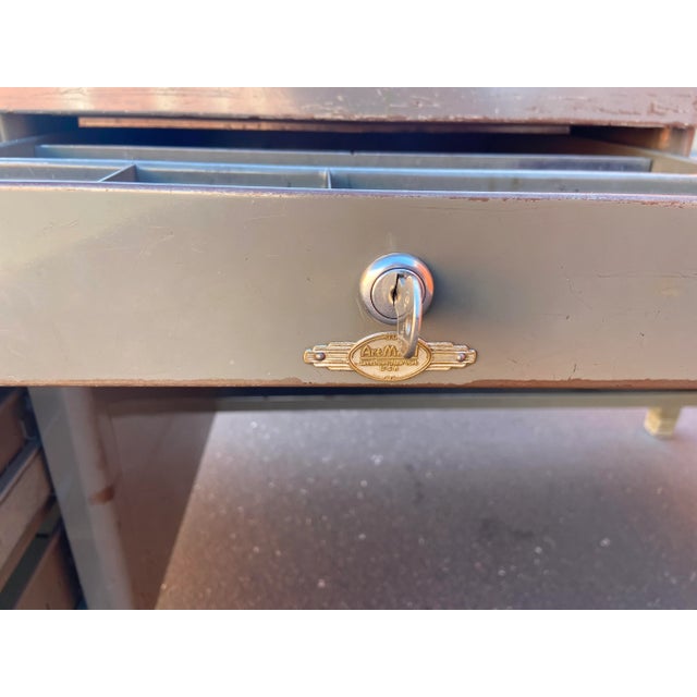 Metal Vintage Art Metal Tanker Desk For Sale - Image 7 of 13