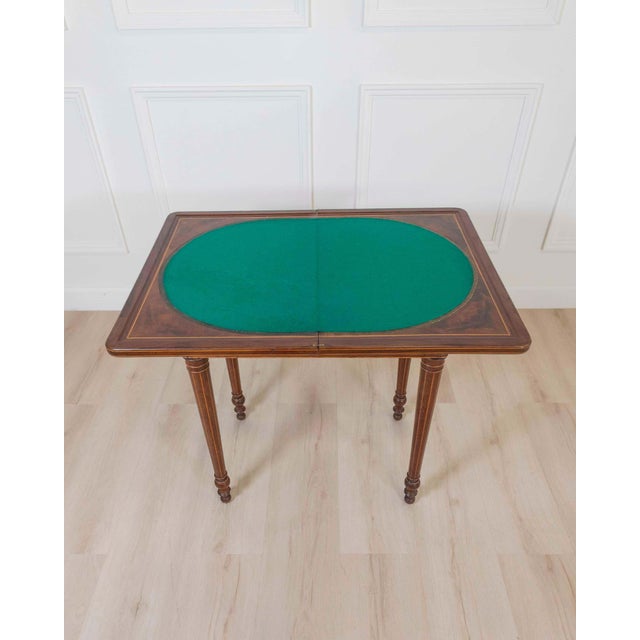 Charles X 1820 maple and mahogany inlaid game table For Sale In Atlanta - Image 6 of 10