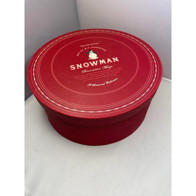 Shabby Chic Williams-Sonoma Holiday Snowman Christmas Coffee Mugs- Set of 6 For Sale - Image 3 of 5