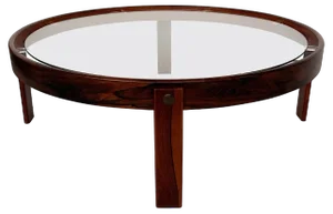 Mid-Century Modern Wooden and Glass Coffee Table, 1970s