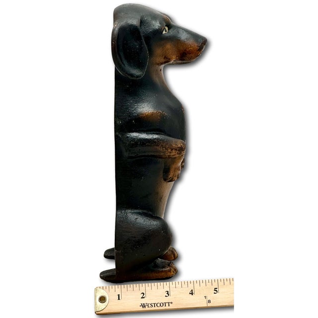 Outstanding & Very Rare Large Vintage Cast Iron "Begging Dachshund" Signed by Maker & Dated 1931 - 11 Inches Tall For Sale - Image 18 of 18