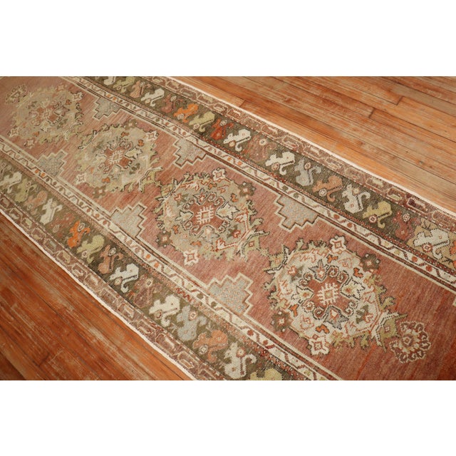 Rustic Vintage Zabihi Collection Turkish Anatolian Runner - 3'2" x 10'6" For Sale - Image 3 of 7