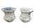 This striking pair of vintage resin garden planters beautifully emulates the heavy, weathered texture of ancient hand-...