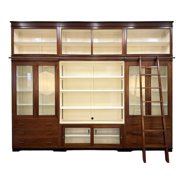Large English Art Deco Bookcase For Sale