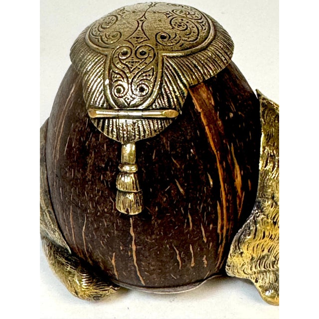 Traditional Franz Bergman Style 19th-Century Austrian Bronze & Coconut Camel Inkwell For Sale - Image 3 of 12