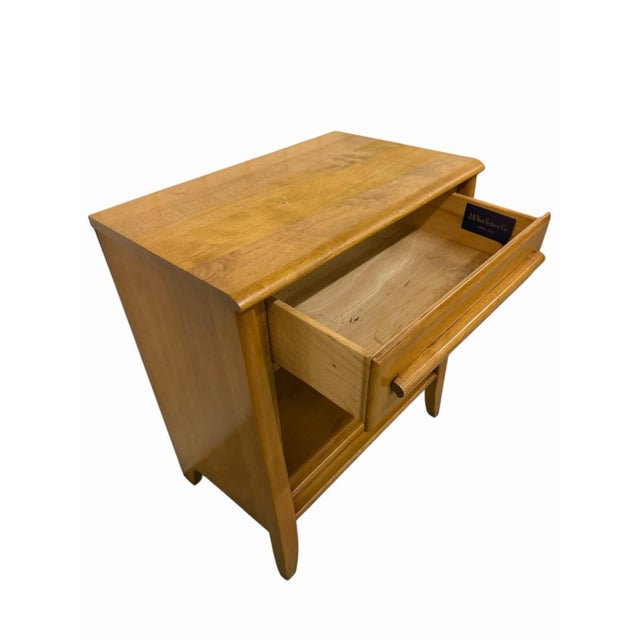 Brown Mid-Century Modern Heywood Wakefield Style Nightstands - Set of 2 For Sale - Image 8 of 8