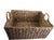Mid 20th Century Vintage Water Hyacinth Woven Reed Basket + Brass Handles For Sale - Image 5 of 11