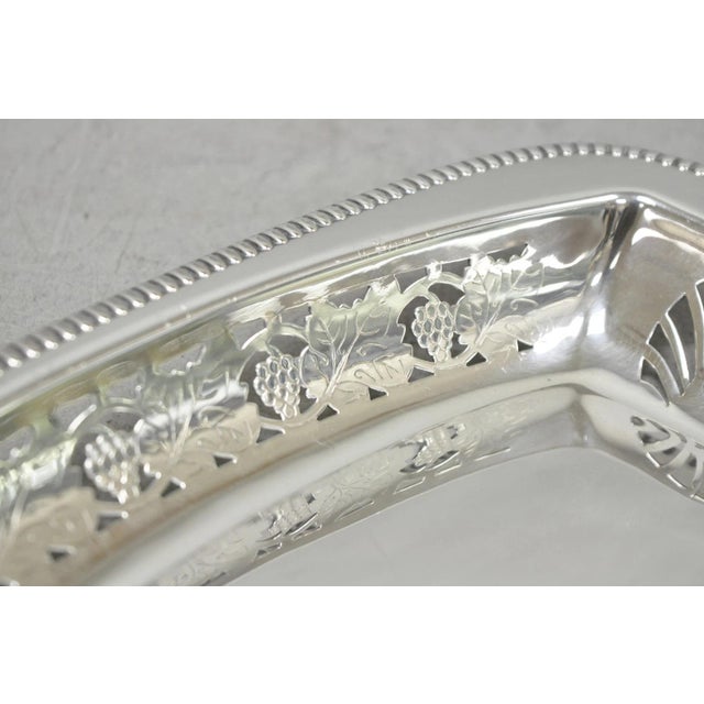 Vintage Primrose Plate England Victorian Silver Plated Reticulated Trinket Dish For Sale In Philadelphia - Image 6 of 12