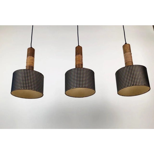 Mid-Century Pendant Lamp with 3 Elements from Werkstätte Hagenauer Wien, Austria, 1950s For Sale - Image 4 of 16