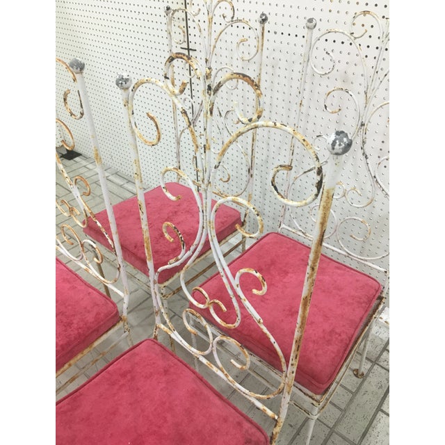 Salterini Style Velvet Seat Chairs - Set of 4 For Sale - Image 4 of 7