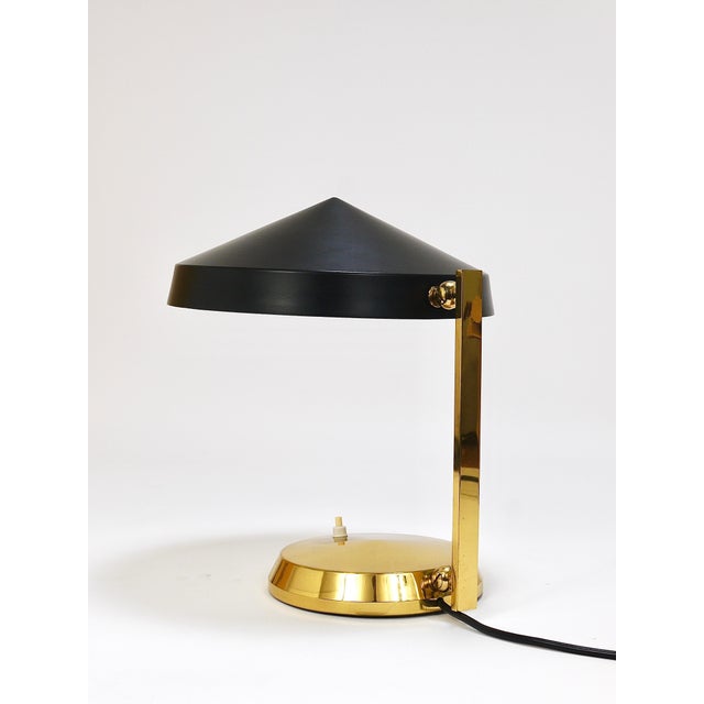 Black Mid-Century Black Brass Table or Desk Lamp, Austria, 1960s For Sale - Image 8 of 18