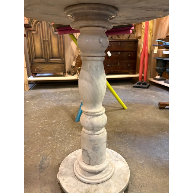 Antique Solid Marble Accent Table For Sale - Image 4 of 9