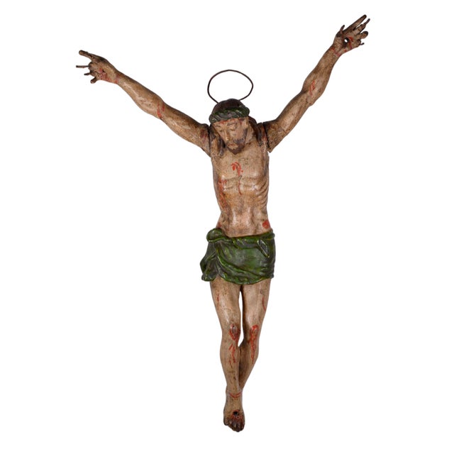 18th Century Italian Carved and Polychrome Wooden Corpus Christi, 1800s For Sale - Image 12 of 12