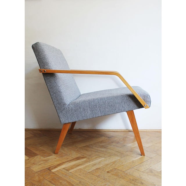 Wood Armchairs with New Fabric, 1970s, Set of 2 For Sale - Image 7 of 18