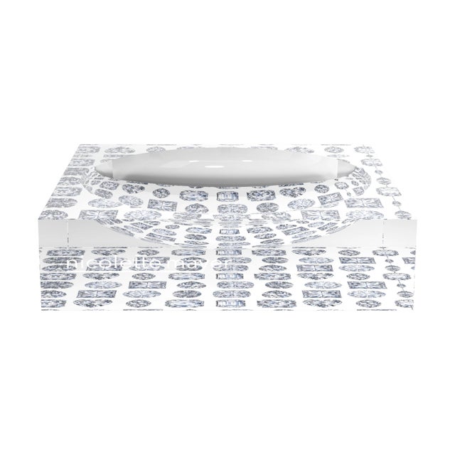 Modern Bougie Diamonds Ice Acrylic Candy Catchall Dish, Large For Sale - Image 3 of 9