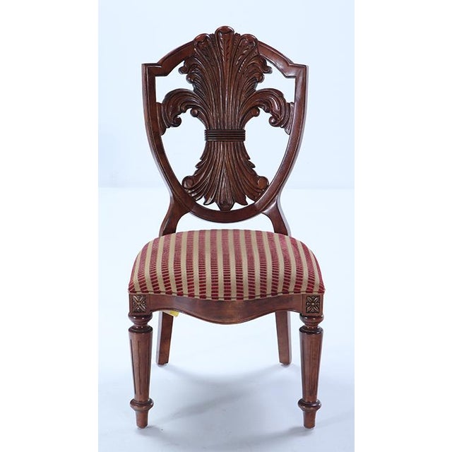 Neoclassical Early 20th Century Carved Wheat Sheaf Dining Side Chairs - Set of 4 For Sale - Image 3 of 7