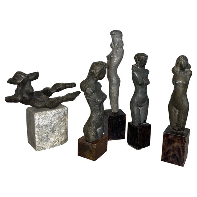Vintage Bronze Nude Miniature Figures - Set of 5 For Sale - Image 13 of 13