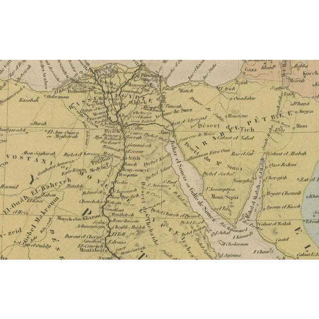 Beige Antique Egypt and Red Sea Map, 1865 For Sale - Image 8 of 10