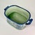 1950s Vintage Boho Chic Chinoiserie Hollywood Regency Celadon and Blue Foot Bath Catchall For Sale - Image 9 of 14
