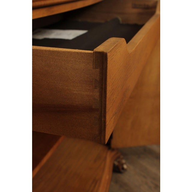 Henredon Burl Wood Marble Top Sideboard Buffet Cabinet For Sale - Image 11 of 12