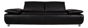 Leather Three-Seater Black Manual Function Sofa by Koinor Volare