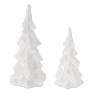 Glossy Ceramic Christmas Trees (Set of 2) For Sale