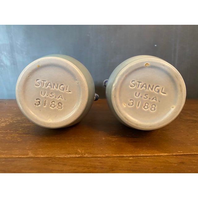 Sky Blue 1930s Stangl Artware Art Deco Modern Vases - a Pair For Sale - Image 8 of 11