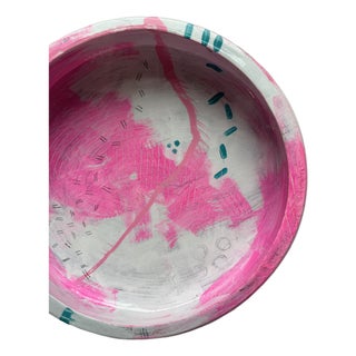 Hand Painted Wood Bowl For Sale