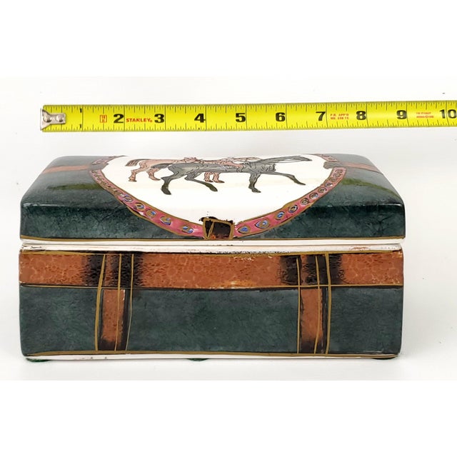 Ceramic Box Equestrian Horse Gucci Style Ceramic For Sale - Image 7 of 11