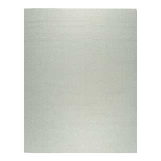 8x10 Bespoke Delicate Ivory Open Field Contemporary Handmade Wool Carpet Rug For Sale