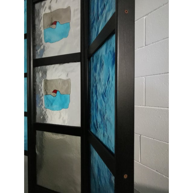 4-Sided Screen with Central Murrina Glass Panels from Mazzega, 1980 For Sale - Image 10 of 11