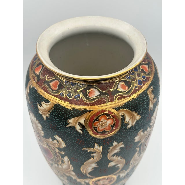 Ceramic Vintage Chinese Porcelain Vase | Famille Noire Style For Sale - Image 7 of 10