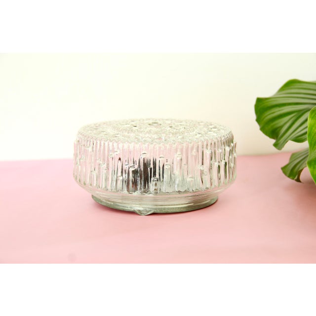 Mid-Century Glass Wall / Ceiling Lamp, Italy, 1950s For Sale - Image 4 of 16