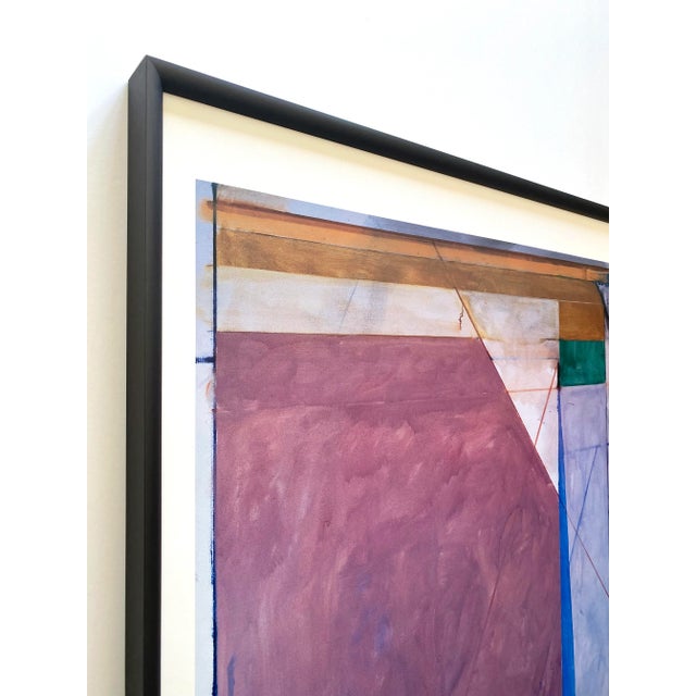 Various Artists Richard Diebenkorn Vintage 1975 Abstract Expressionist Lithograph Print Large Framed Museum Poster " Ocean Park No. 70 " 1974 For Sale - Image 4 of 13