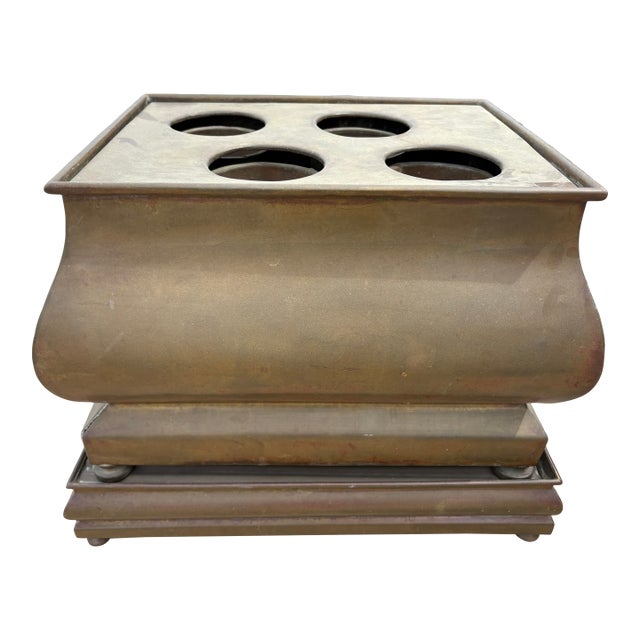 1960s French Brass Multi Bottle Wine Chiller For Sale