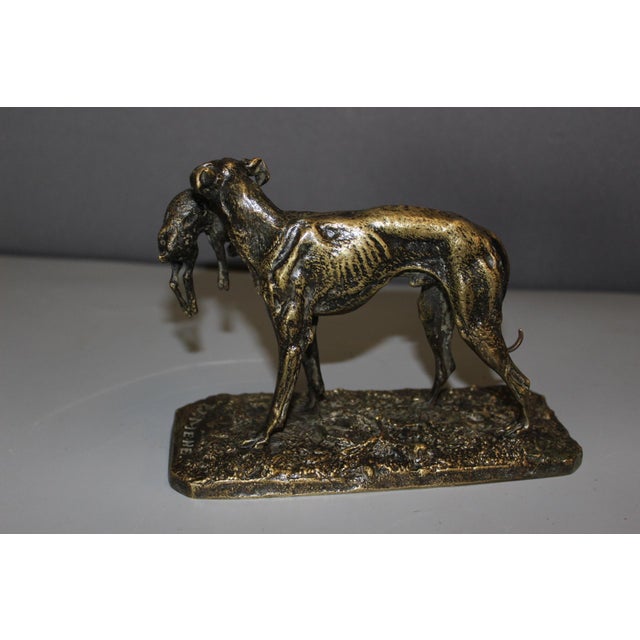 19th Century Greyhound with Hare from Pierre Jules Mene For Sale - Image 3 of 12